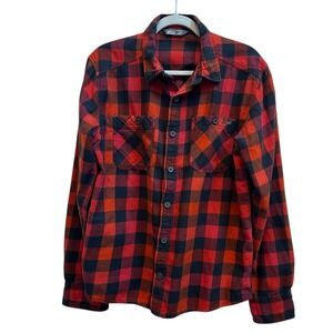 Stio Men's Miter Lightweight Flannel Shirt Red Elderberry Plaid Classic Fit Sz M
